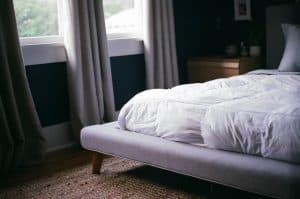 mattress, white bed by the window during daytime